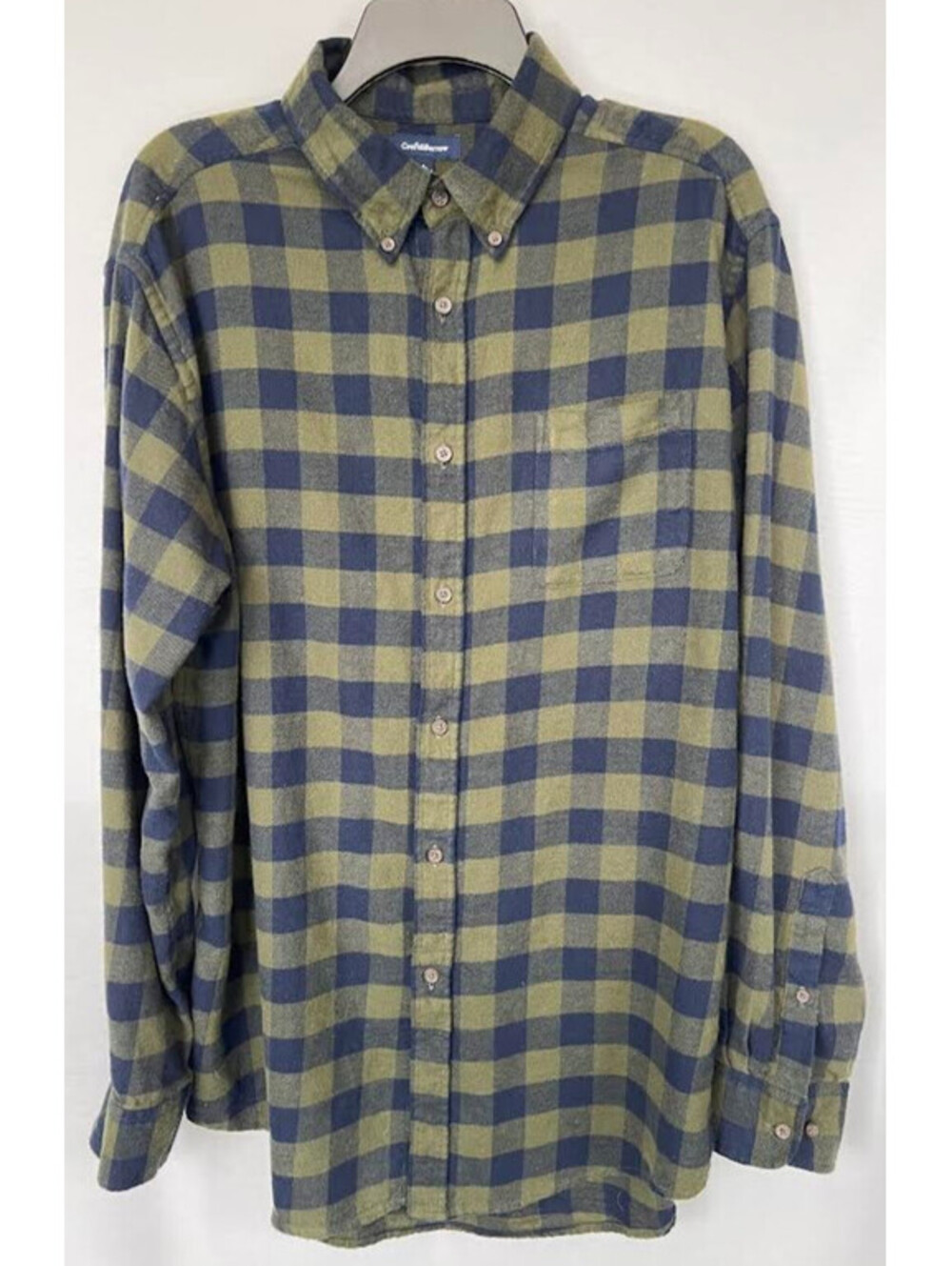 Croft & Barrow Men's Flannel Shirt-Size Large, 1 Pocket, Button Down, Plaid